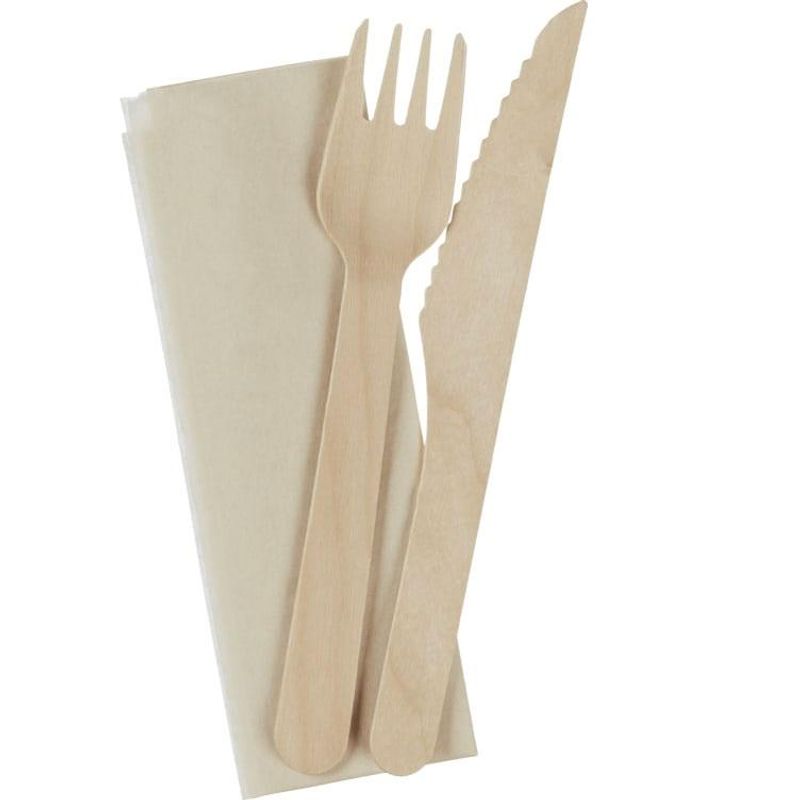 Bestikkpose tre vokset kniv, gaffel biop 250 stk.