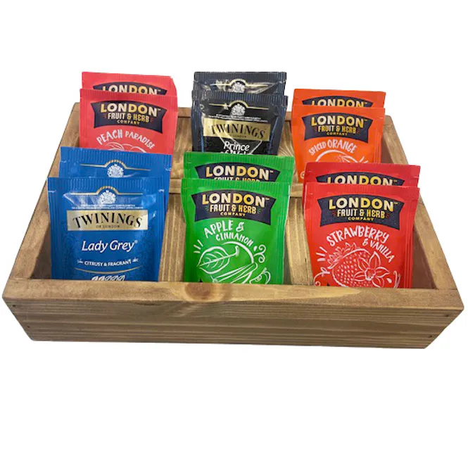 Hovedbilde Rustikk teboks. Fra Signo Dokken, som støtter døve og blinde.