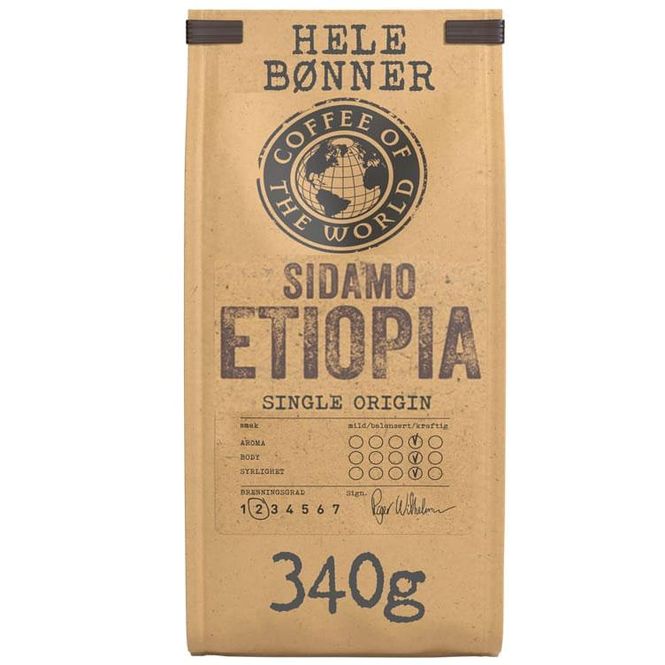 Hovedbilde Sidamo etiopia hele bønner 340g cotw