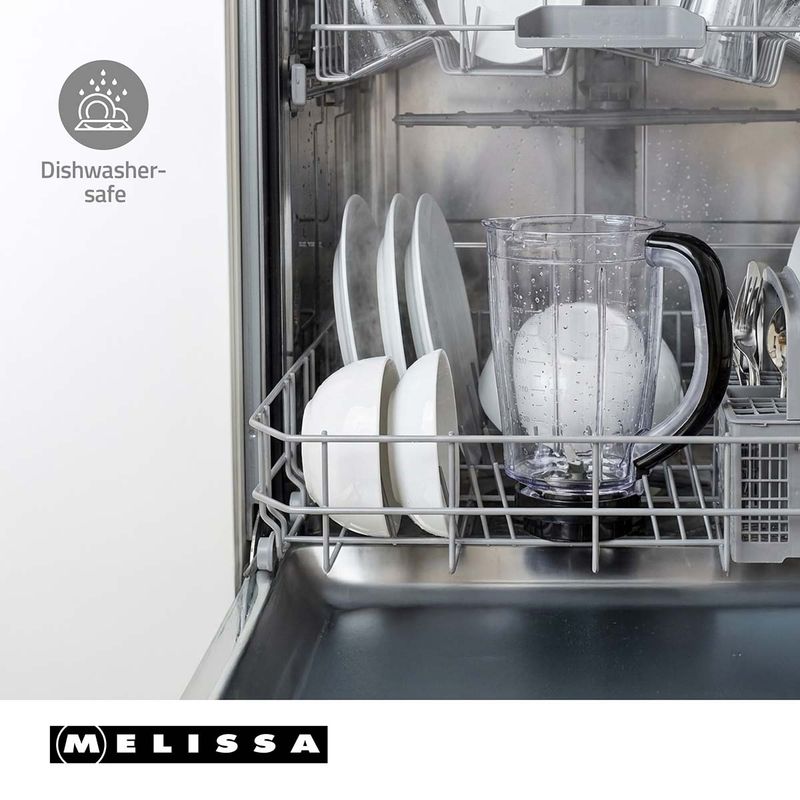 Blender 800 W 2 hastigheter + puls, 4 kniver, 1,5 L Melissa, Svart