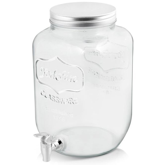 Hovedbilde Drikkedispenser og oppbevaringskrukke i glass med tappekran 8 Liter