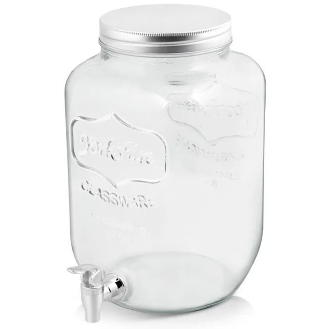 Hovedbilde Drikkedispenser og oppbevaringskrukke i glass med tappekran 8 Liter